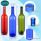 12 Pieces Decorative Colored Glass Bottles With Cork 750ml Empty Wine Bottles Fo