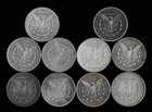 Ten  10  Morgan Dollars 90  Silver  1878-1921   lower Grade cull  Lot C71
