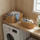 Rope Scalloped Basket Set Of 2  Wicker Storage Baskets For Shelves gifts book   