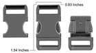 50 - 5 8 Inch Gunmetal Aluminum Side Release Buckles