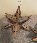 Lot Of 2 Moravian Star Reddish Brown Metal Punched Tin Lantern Lights 12    10 