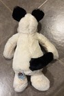 Jellycat London Medium Bashful Black   Cream Puppy Dog 12  Plush
