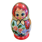 2- Vintage Wooden Hand Painted Russian Stackable Dolls   5 1 4     4   
