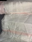 Lulla Smith Set Of 5   Linen Ivory  pink Crib Skirt   Pillow Throw   See Pics