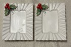 Holt Howard 1959 Vtg Mcm Christmas Holly Berries Bisque Ashtray Trinket Dish Set