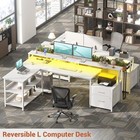 73  L Shaped Computer Desk With Fabric File Drawer   Monitor Stand     Led    outlet
