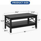 Rectangle 2-tier Coffee Table With Storage For Living Room Cocktail Center Table