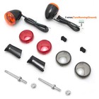 For Harley Softail Sportster Xl Rear Bullet Turn Signals Lights Bracket Mounts 