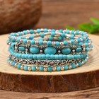 Zian Turquoise Western Style Stackableeadedracelet Set For Womenohemian B