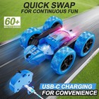 Remote Control Car  Rc Cars Toys For Kids Ages 6-12  4wd Stunt Car 1-blue 