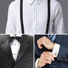 Loyallook 8pcs Mens Carbon Fiber Cufflinks And Shirt Studs Set Tuxedo Shirts    