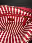 Prada Canapa Red Canvas Rope Logo Clutch Pouch With Chain  Good Condition