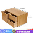 Desk Organizer Drawers Office Desktop Storage Bamboo Box Storage Recess Handle