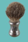 Ralph Lauren Safari Pewter Finish Shave Shaving Grooming Brush Badger Bristles