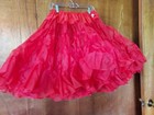 Vtg 1980   s Nita Smith Western Fashion Square Dance Skirt Petticoat L Red Full
