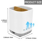 Bathroom Countertop Toothbrush Holder  3-slot Bamboo Divider Organizer  Grey