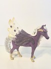 Lot Of 2 Schleich Bayala Star Pegasus Mare Horse Purple Winged Fantasy 