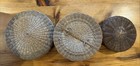 Vintage Lot Of 3 Woven Sewing Baskets