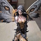 Stealstreet Fairy With Leopard Polyresin Statue Figurine With Pattern Wings  Nib