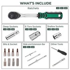 172pcs Socket And Drive Tool Kit 1 2  1 4  And 3 8  Drive Sizes Sockets Kit