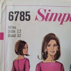 Simplicity 6785 Vintage 60s Empire Dress Sewing Pattern Uncut Size 12 Bust 32