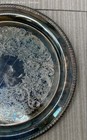 Vtg Wm Rogers Large 15  Round Silver Plate Tray   272 Eagle   Star Mark Patinaed