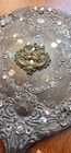 Vtg Brass Vanity Mirror Victorian Style Ornate Handheld  Mirror Frame