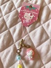 Extremely Rare Vintage Hello Kitty Sanrio 2010 Phone Strap Keychain Charm Nwt Jp