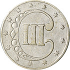 1853 Three  3  Cent Silver