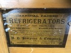 Antique Wood Refrigerator Hb Simpson   Company