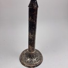 Vintage Ornate Silver Metal Vanity Mirror Tabletop Tilting Shaving Makeup Stand