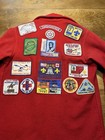 Vtg 70   s Official Boy Scouts Of America 552 Red Wool 15  Patches Youth Size 16