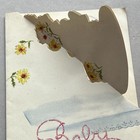 Vtg 1946 Fancy Fold-back Diecut Baby In Chefs Hat W  Cake Birthday Greeting Card