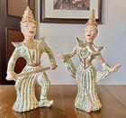 Vintage 1940s-50s Mcm Yona Lippin Siamese thai Man   Woman Dance Figurines