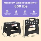 Hbtower Folding Step Stool 9 Inch - Holds 600 Lb  Non-slip Surface   Carry Ha   