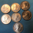 1958 Canadian One Cent Penny Toned Uncirculated Canada  1 Coin