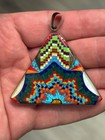 Sterling Silver Huge Sunface Micro Mosaic Inlaid Reversible 2 Sided Pendant  925