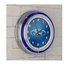 Ford Motor Company Licensed Logo Neon Double-rung 15 Inch Wall Clock Blue Chrome