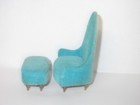 Vtg Ideal Petite Princess   Dollhouse Furniture   Chair And Ottmoman    bb12 