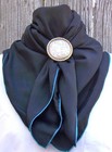 Wild Rag Scarf Western Cowboy Buckaroo Scarves Bandana Silky Black W  Color Edge