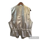 Vtg Gioberti Men s 5 Button Western Festival Faux Leather Brown Vest Sz Xl