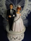 New Elegant Wedding Caketopper With Bride   Groom  Lacy Heart Background  260