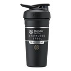 Insulated Stainless Steel Shaker Cup With Wire Whisk - 24oz Black Water Bottle