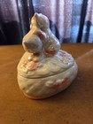 Porcelain Ceramic Cat Trinket Box With Lid  Two Cats Figurine On Top