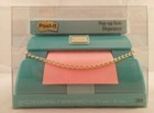 Post-it Note Fashion Pop-up Dispenser Clutch Purse Case Teal Blue 3m