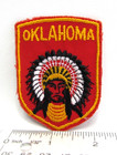 Vintage Oklahoma Jacket Patch Native American Indian Headdress Travel Souvenir