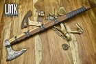 Lmk Custom Aus-8 Steel Tomahawk Axe Knife Ash Wood Simple Axe