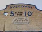 Speedway Razor Blades Store Display Card W 6 Packs Attached International Safety