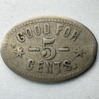 Antique U s  Maverick Trade Token Good For 5 Cents In Trade H s  Oval