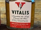 Vintage Vitalis Bottle Original Box 10 Cents 13 16 Oz Hair Care Glass Midcentury